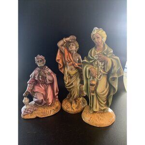 Vintage, Ceramic Nativity Wise Men Atlantic Mold  Large 7-1/2" 3 Pc